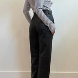 Faux Leather Straight Leg Pant