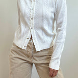 Pointelle Knit Cardigan