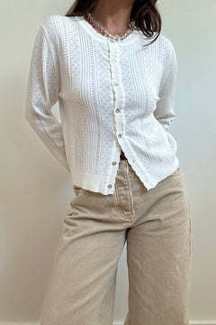Pointelle Knit Cardigan