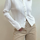 Pointelle Knit Cardigan