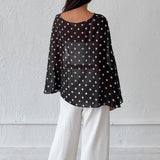 Polka Dot Print Cape Top