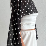 Polka Dot Print Cape Top