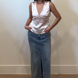 Satin Lace Panel Top