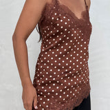 Polka Dot Cami With Lace Detail