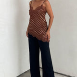 Polka Dot Cami With Lace Detail