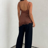 Polka Dot Cami With Lace Detail
