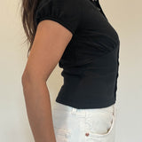 Puff Sleeve Button Front Top