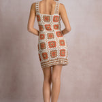 Crochet Patchwork Dress - white combo, womens dress collection
