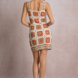 Crochet Patchwork Dress - white combo, womens dress collection