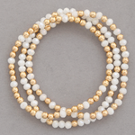 Multicolor Beaded Bracelet - white/gold, womens bracelet collection