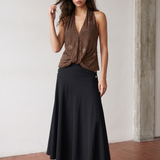 Sequin Halter Front Twist Top