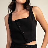 Asymmetric Front Open Scooped Neckline