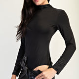 Rhinestone Long Sleeve Bodysuit