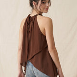 Beaded Trim High Low Top