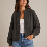 Knit Jacket With Frayed Hem