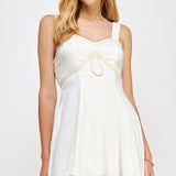 Braid Trim Linen Mini Dress