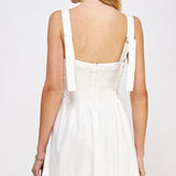 Braid Trim Linen Mini Dress