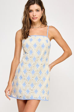 Diamond Crochet Mini Dress