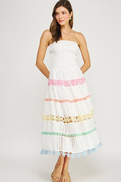 Color Block Lace Trim Dress