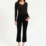 Daze - High Rise Crop Flare - black, womens jean collection