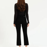 Daze - High Rise Crop Flare - black, womens jean collection