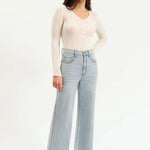 Daze - Studded Wide Leg - light denim, womens jean collection