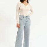 Daze - Studded Wide Leg - light denim, womens jean collection