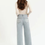 Daze - Studded Wide Leg - light denim, womens jean collection