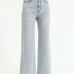 Daze - Studded Wide Leg - light denim, womens jean collection