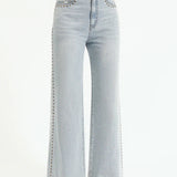 Daze - Studded Wide Leg - light denim, womens jean collection