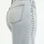 Daze - Studded Wide Leg - light denim, womens jean collection 