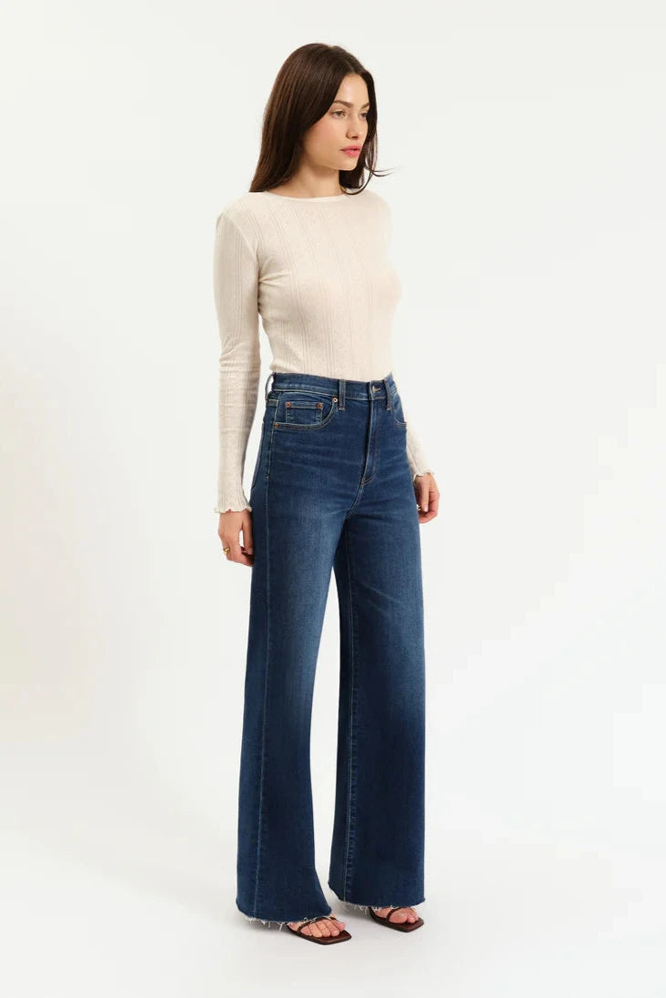 Daze - High Rise Wide Leg - dark denim, womens jean collection