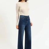 Daze - High Rise Wide Leg - dark denim, womens jean collection