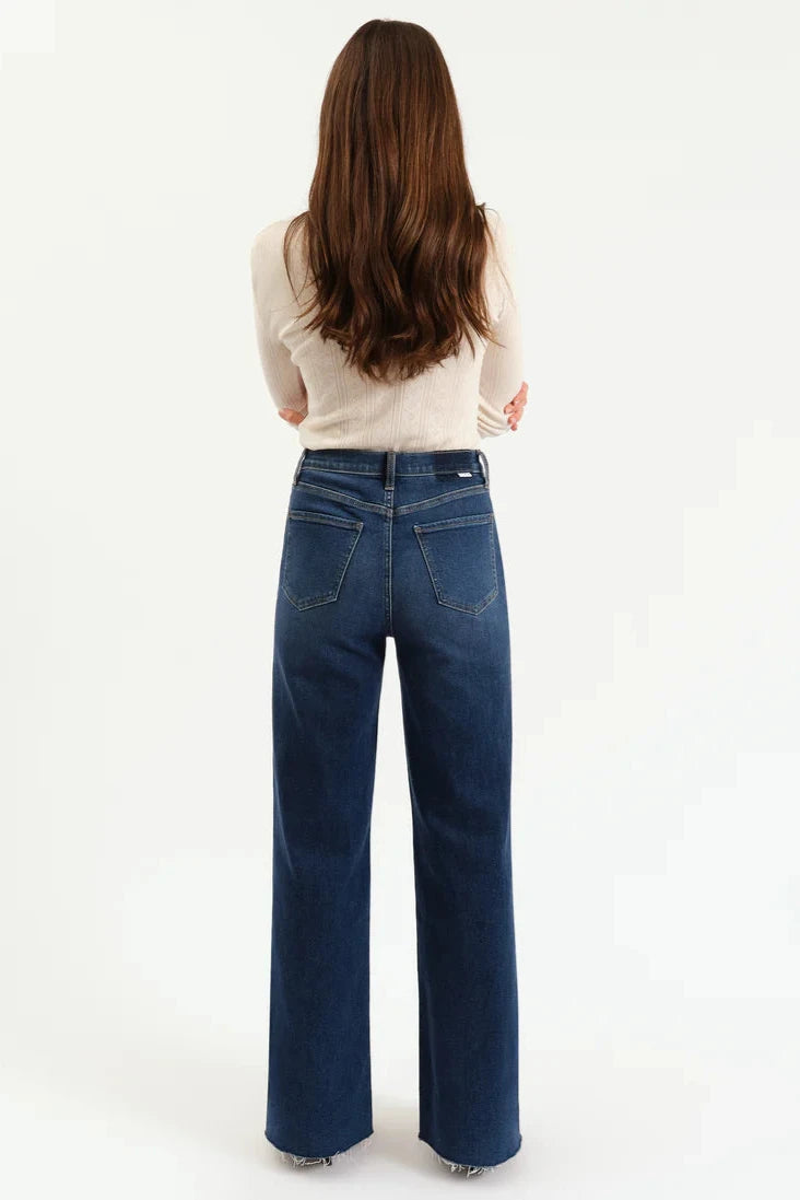 Daze - High Rise Wide Leg - dark denim, womens jean collection