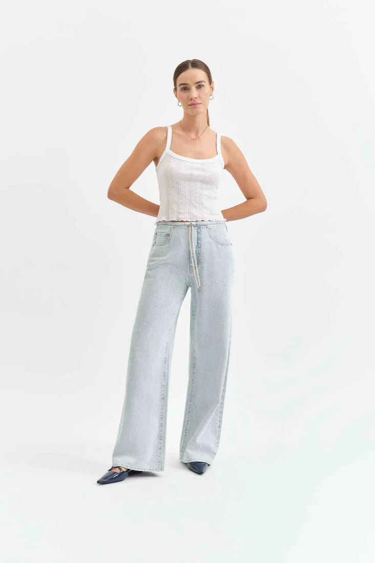 Daze - Madison Mid Rise Wide Leg - light denim, womens jean collection