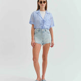 Daze - Troublemaker Short - Light Denim with slightly frayed bottom - Women's Denim Shorts Collection