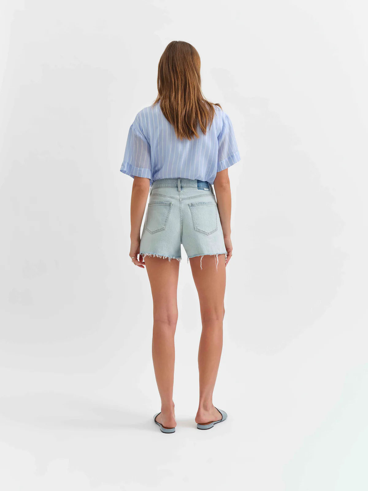 Daze - Troublemaker Short - Light Denim with slightly frayed bottom - Women's Denim Shorts Collection