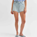 Daze - Troublemaker Short - Light Denim with slightly frayed bottom - Women's Denim Shorts Collection