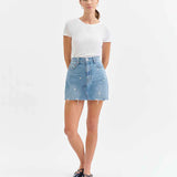 Daze - Denim Skirt - mini skirt, denim with small daisys, womens skirt collection