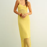 Net Pattern On Bottom Knitted Dress