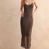 Net Pattern On Bottom Knitted Dress
