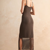 Net Pattern On Bottom Knitted Dress
