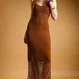 Net Pattern On Bottom Knitted Dress