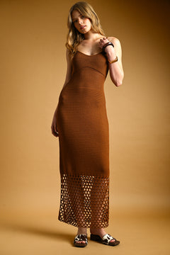Net Pattern On Bottom Knitted Dress