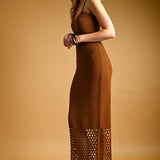 Net Pattern On Bottom Knitted Dress