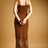 Net Pattern On Bottom Knitted Dress