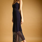 Net Pattern On Bottom Knitted Dress