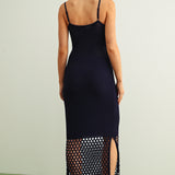 Net Pattern On Bottom Knitted Dress