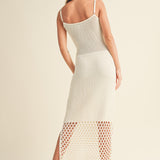 Net Pattern On Bottom Knitted Dress