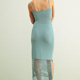 Net Pattern On Bottom Knitted Dress